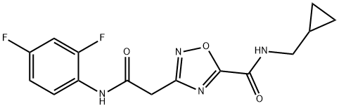 N-(cyclopropylmethyl)-3-[2-(2,4-difluoroanilino)-2-oxoethyl]-1,2,4-oxadiazole-5-carboxamide Structural