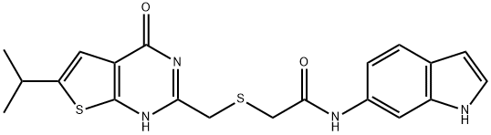 N-(1H-indol-6-yl)-2-[(4-oxo-6-propan-2-yl-3H-thieno[2,3-d]pyrimidin-2-yl)methylsulfanyl]acetamide Structural