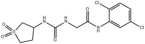 N-(2,5-dichlorophenyl)-2-[(1,1-dioxothiolan-3-yl)carbamoylamino]acetamide Structural