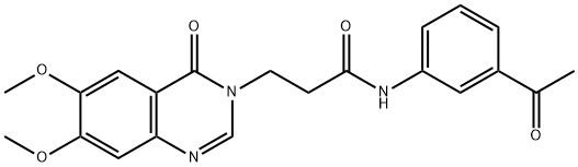 N-(3-acetylphenyl)-3-(6,7-dimethoxy-4-oxoquinazolin-3-yl)propanamide Structural