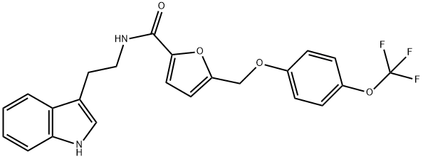 N-[2-(1H-indol-3-yl)ethyl]-5-[[4-(trifluoromethoxy)phenoxy]methyl]furan-2-carboxamide Structural