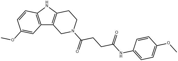 N-(4-methoxyphenyl)-4-(8-methoxy-1,3,4,5-tetrahydropyrido[4,3-b]indol-2-yl)-4-oxobutanamide Structural