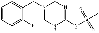 N-[3-[(2-fluorophenyl)methyl]-2,4-dihydro-1H-1,3,5-triazin-6-yl]methanesulfonamide Structural