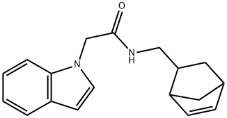 N-(5-bicyclo[2.2.1]hept-2-enylmethyl)-2-indol-1-ylacetamide Structural