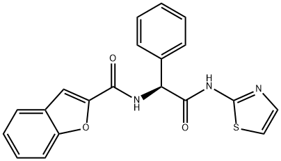 N-[(1S)-2-oxo-1-phenyl-2-(1,3-thiazol-2-ylamino)ethyl]-1-benzofuran-2-carboxamide Structural
