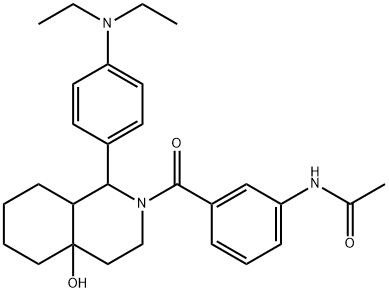 N-[3-[1-[4-(diethylamino)phenyl]-4a-hydroxy-1,3,4,5,6,7,8,8a-octahydroisoquinoline-2-carbonyl]phenyl]acetamide Structural