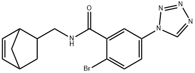 N-(5-bicyclo[2.2.1]hept-2-enylmethyl)-2-bromo-5-(tetrazol-1-yl)benzamide Structural