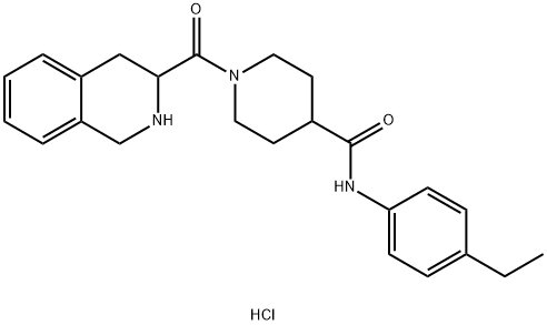 N-(4-ethylphenyl)-1-(1,2,3,4-tetrahydroisoquinoline-3-carbonyl)piperidine-4-carboxamide hydrochloride Structural