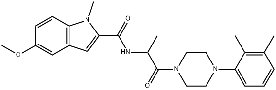 N-[1-[4-(2,3-dimethylphenyl)piperazin-1-yl]-1-oxopropan-2-yl]-5-methoxy-1-methylindole-2-carboxamide Structural