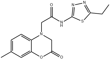 N-(5-ethyl-1,3,4-thiadiazol-2-yl)-2-(7-methyl-2-oxo-3H-1,4-benzoxazin-4-yl)acetamide Structural