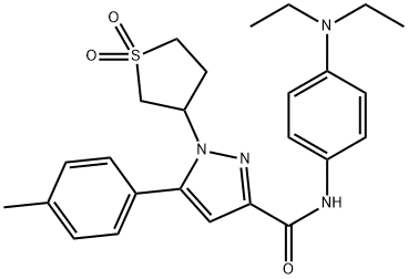 N-[4-(diethylamino)phenyl]-1-(1,1-dioxothiolan-3-yl)-5-(4-methylphenyl)pyrazole-3-carboxamide Structural