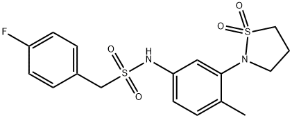 N-[3-(1,1-dioxo-1,2-thiazolidin-2-yl)-4-methylphenyl]-1-(4-fluorophenyl)methanesulfonamide Structural