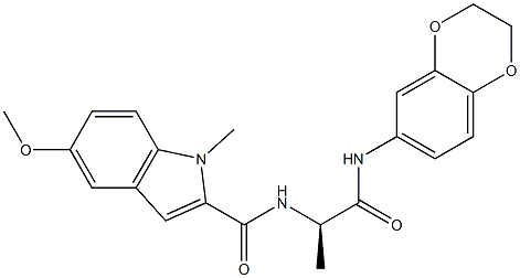 N-[(2R)-1-(2,3-dihydro-1,4-benzodioxin-6-ylamino)-1-oxopropan-2-yl]-5-methoxy-1-methylindole-2-carboxamide Structural