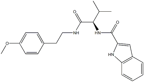 N-[(2R)-1-[2-(4-methoxyphenyl)ethylamino]-3-methyl-1-oxobutan-2-yl]-1H-indole-2-carboxamide Structural