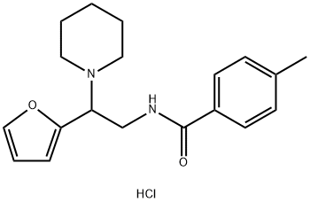 N-[2-(furan-2-yl)-2-piperidin-1-ylethyl]-4-methylbenzamide hydrochloride Structural