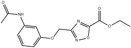 ethyl 3-[(3-acetamidophenoxy)methyl]-1,2,4-oxadiazole-5-carboxylate Structural