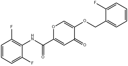 N-(2,6-difluorophenyl)-5-[(2-fluorophenyl)methoxy]-4-oxopyran-2-carboxamide Structural