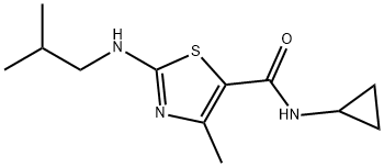 N-cyclopropyl-4-methyl-2-(2-methylpropylamino)-1,3-thiazole-5-carboxamide Structural