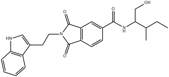 N-(1-hydroxy-3-methylpentan-2-yl)-2-[2-(1H-indol-3-yl)ethyl]-1,3-dioxoisoindole-5-carboxamide Structural