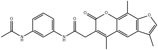 N-(3-acetamidophenyl)-2-(3,5,9-trimethyl-7-oxofuro[3,2-g]chromen-6-yl)acetamide Structural