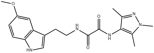 N-[2-(5-methoxy-1H-indol-3-yl)ethyl]-N'-(1,3,5-trimethylpyrazol-4-yl)oxamide Structural