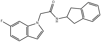 N-(2,3-dihydro-1H-inden-2-yl)-2-(6-fluoroindol-1-yl)acetamide Structural