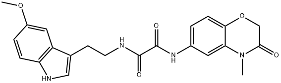 N-[2-(5-methoxy-1H-indol-3-yl)ethyl]-N'-(4-methyl-3-oxo-1,4-benzoxazin-6-yl)oxamide Structural