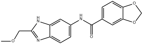 N-[2-(methoxymethyl)-3H-benzimidazol-5-yl]-1,3-benzodioxole-5-carboxamide Structural