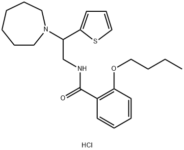 N-[2-(azepan-1-yl)-2-thiophen-2-ylethyl]-2-butoxybenzamide hydrochloride Structural