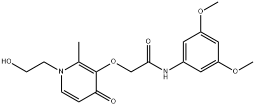 N-(3,5-dimethoxyphenyl)-2-[1-(2-hydroxyethyl)-2-methyl-4-oxopyridin-3-yl]oxyacetamide Structural