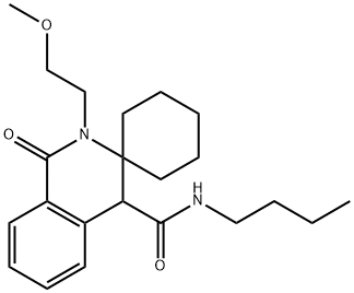 N-butyl-2-(2-methoxyethyl)-1-oxospiro[4H-isoquinoline-3,1'-cyclohexane]-4-carboxamide Structural