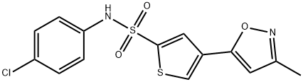 N-(4-chlorophenyl)-4-(3-methyl-1,2-oxazol-5-yl)thiophene-2-sulfonamide Structural