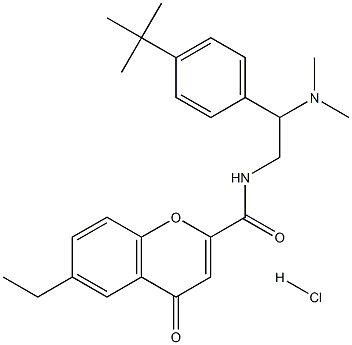 N-[2-(4-tert-butylphenyl)-2-(dimethylamino)ethyl]-6-ethyl-4-oxochromene-2-carboxamide hydrochloride Structural