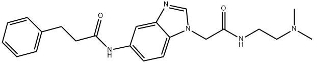 N-[1-[2-[2-(dimethylamino)ethylamino]-2-oxoethyl]benzimidazol-5-yl]-3-phenylpropanamide Structural