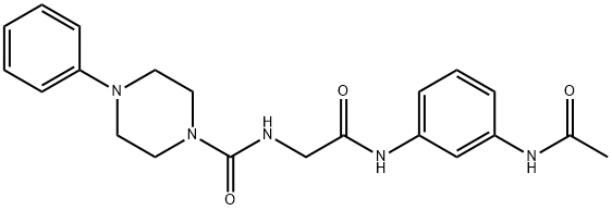N-[2-(3-acetamidoanilino)-2-oxoethyl]-4-phenylpiperazine-1-carboxamide Structural