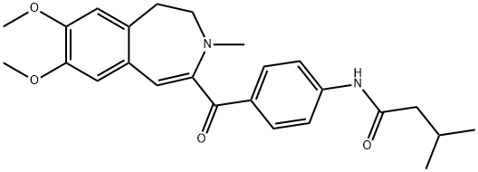 N-[4-(7,8-dimethoxy-3-methyl-1,2-dihydro-3-benzazepine-4-carbonyl)phenyl]-3-methylbutanamide Structural