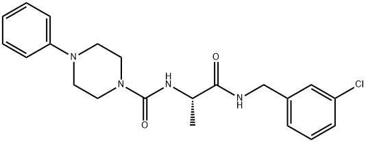 N-[(2S)-1-[(3-chlorophenyl)methylamino]-1-oxopropan-2-yl]-4-phenylpiperazine-1-carboxamide Structural
