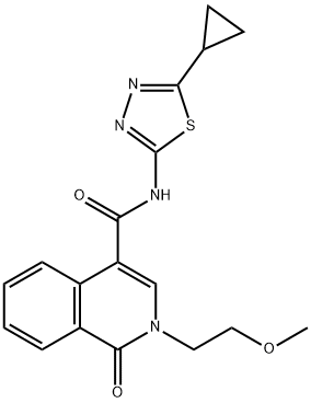 N-(5-cyclopropyl-1,3,4-thiadiazol-2-yl)-2-(2-methoxyethyl)-1-oxoisoquinoline-4-carboxamide Structural