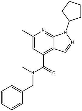 N-benzyl-1-cyclopentyl-N,6-dimethylpyrazolo[3,4-b]pyridine-4-carboxamide Structural