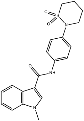 N-[4-(1,1-dioxothiazinan-2-yl)phenyl]-1-methylindole-3-carboxamide Structural