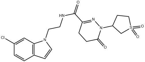 N-[2-(6-chloroindol-1-yl)ethyl]-1-(1,1-dioxothiolan-3-yl)-6-oxo-4,5-dihydropyridazine-3-carboxamide Structural