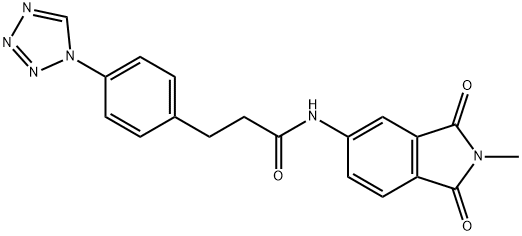 N-(2-methyl-1,3-dioxoisoindol-5-yl)-3-[4-(tetrazol-1-yl)phenyl]propanamide Structural