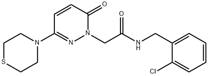 N-[(2-chlorophenyl)methyl]-2-(6-oxo-3-thiomorpholin-4-ylpyridazin-1-yl)acetamide Structural