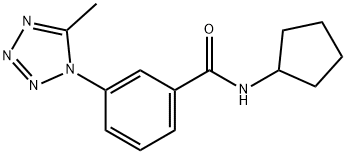 N-cyclopentyl-3-(5-methyltetrazol-1-yl)benzamide Structural
