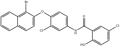 N-[4-(1-bromonaphthalen-2-yl)oxy-3-chlorophenyl]-5-chloro-2-hydroxybenzamide Structural