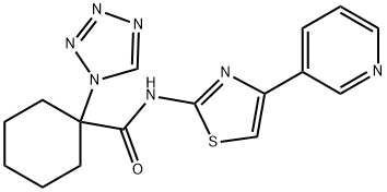 N-(4-pyridin-3-yl-1,3-thiazol-2-yl)-1-(tetrazol-1-yl)cyclohexane-1-carboxamide Structural