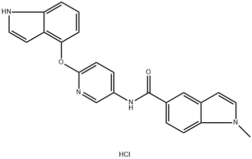 N-[6-(1H-indol-4-yloxy)pyridin-3-yl]-1-methylindole-5-carboxamide hydrochloride Structural
