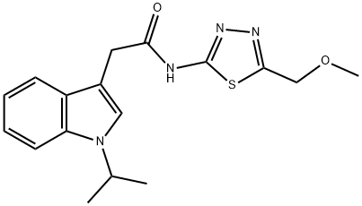 N-[5-(methoxymethyl)-1,3,4-thiadiazol-2-yl]-2-(1-propan-2-ylindol-3-yl)acetamide Structural