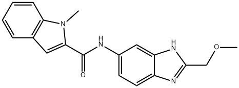 N-[2-(methoxymethyl)-3H-benzimidazol-5-yl]-1-methylindole-2-carboxamide Structural