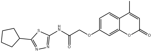 N-(5-cyclopentyl-1,3,4-thiadiazol-2-yl)-2-(4-methyl-2-oxochromen-7-yl)oxyacetamide Structural